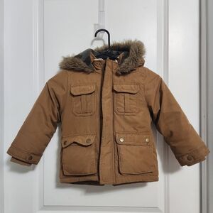 Carter's Tan Hooded Jacket with Faux Fur